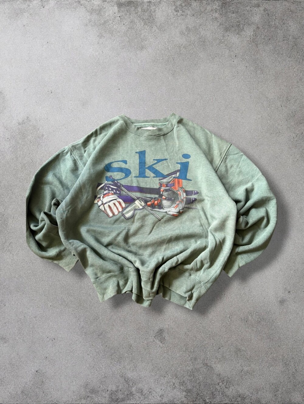 Vintage 90s Ski Winter Graphic Pullover Crewneck Sweatshirt Mens Size XL